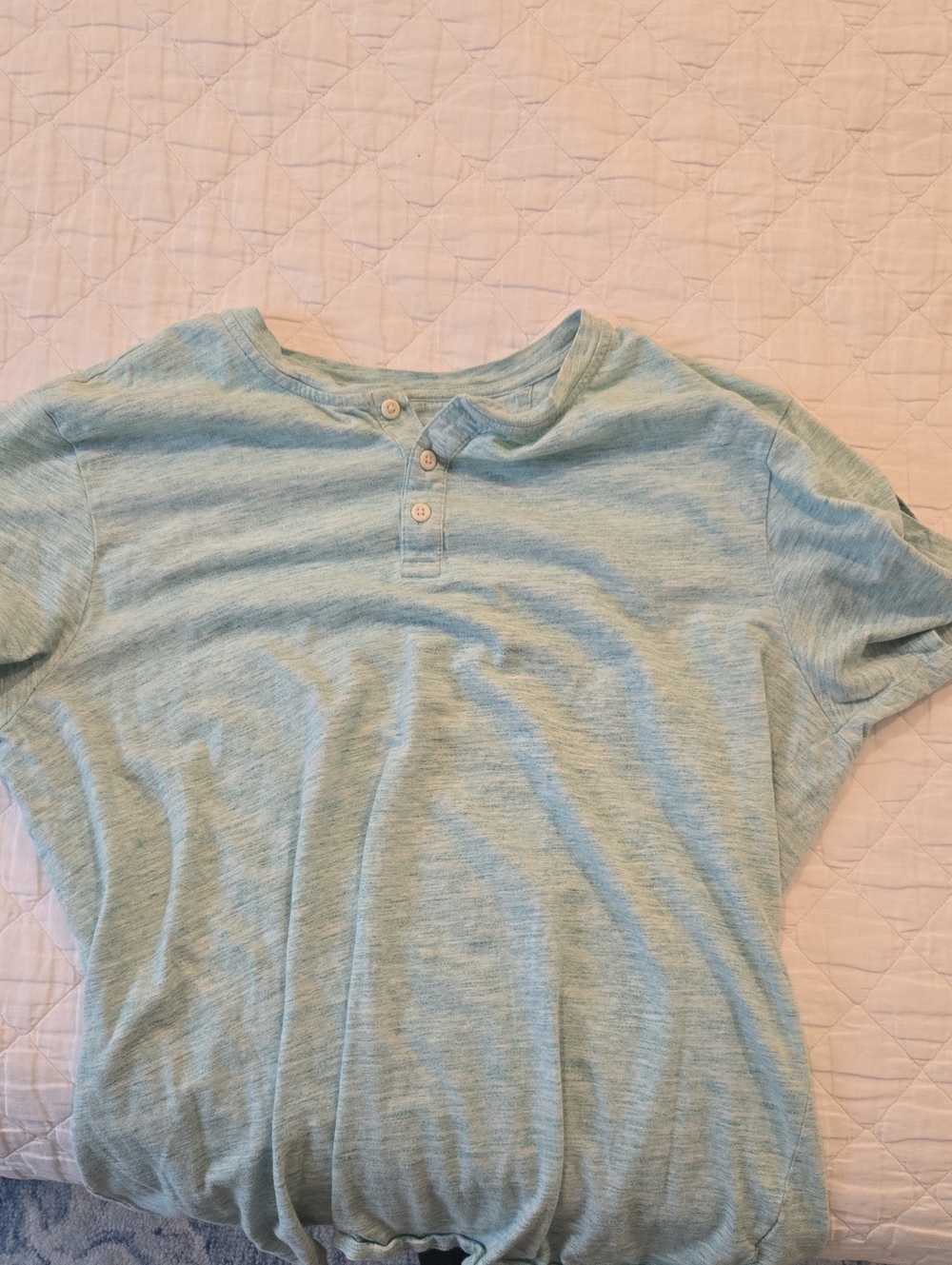 Men's Heather Sky Short-Sleeve Henley Polo
